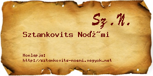 Sztankovits Noémi névjegykártya